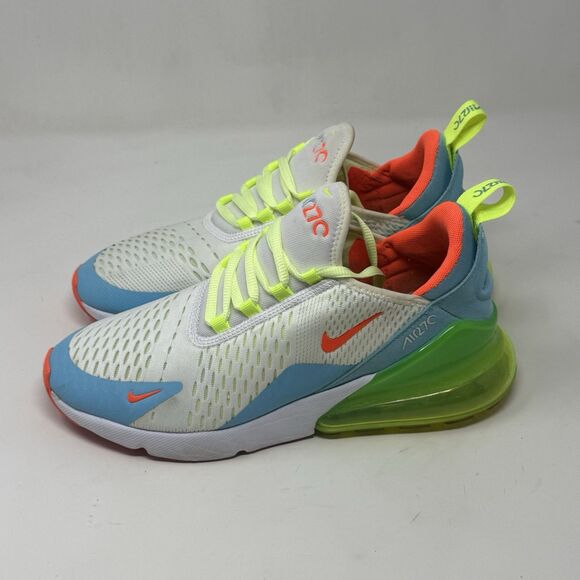 Nike Air Max 270 GS Shoes Sneakers Womens 8.5 Blue Barely Volt CJ9940-400 - Picture 4 of 16